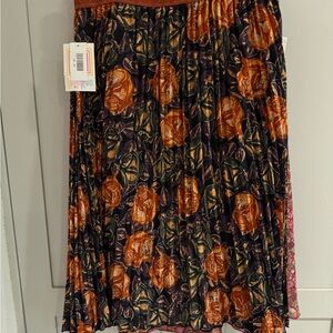 LuLaRoe Jill (Orange and Green Floral Midi Skirt)